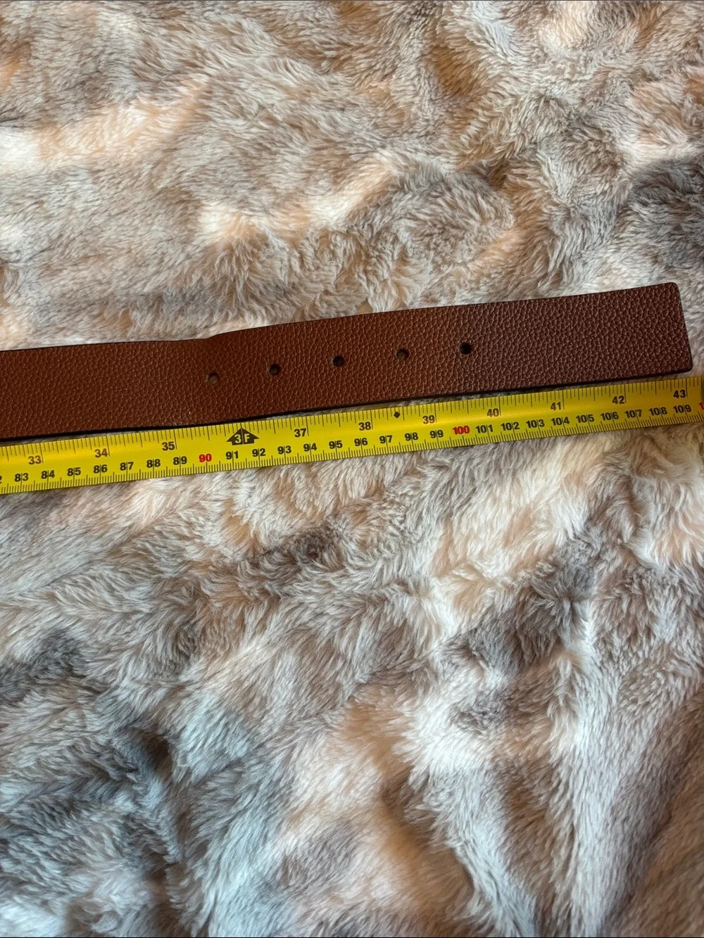 Michael Kors Brown Leather Belt with Gold-Tone Buckle